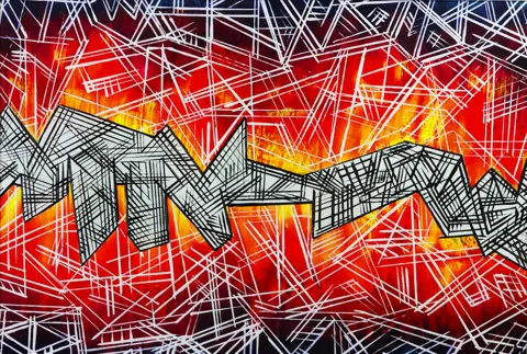 CROSSHATCH HORIZONS, abstract painting by Jamie Robbins